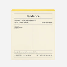 Load image into Gallery viewer, Biodance Radiant Vita Niacinamide Real Deep Mask 4EA