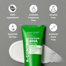 Load image into Gallery viewer, Nineless A-Control Heartleaf & BHA Cleanser 120ml