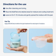 Load image into Gallery viewer, Torriden DIVE-IN Low Molecule Hyaluronic acid Multi Pad 80EA