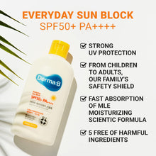 Load image into Gallery viewer, Derma:B Everyday Sun Block 200ml