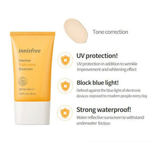 Load image into Gallery viewer, Innisfree Intensive Triple-shield Sunscreen SPF50+ PA++++ 50ml - Exp: 2024 09 23