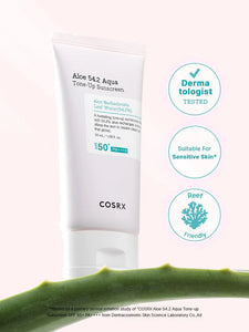 [1+1] Cosrx Aloe 54.2 Aqua Tone-up Sunscreen SPF 50+ PA++++ 50ml