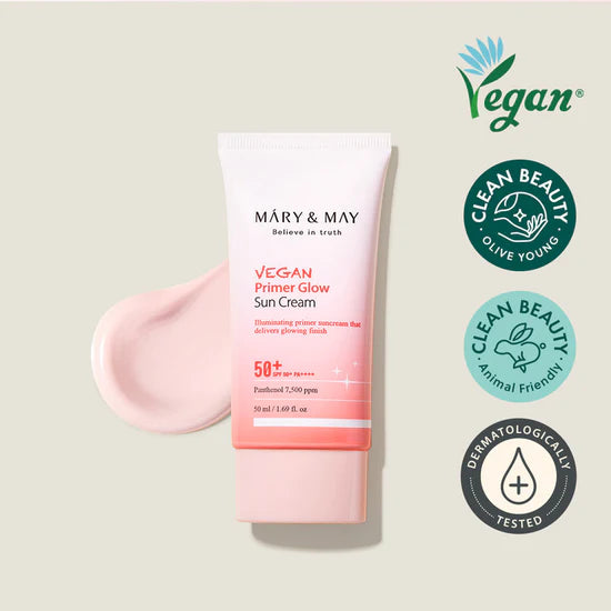 [1+1] Mary&May Vegan Primer Glow Sun Cream SPF50+ PA++++ 50ml