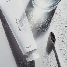 Load image into Gallery viewer, Unpa Cha Cha Whitening Toothpaste 90g + Free hetras Tooth Brush 2EA