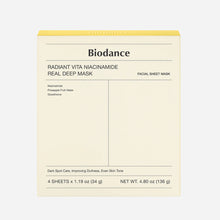 Load image into Gallery viewer, [1+1] Biodance Radiant Vita Niacinamide Real Deep Mask 4EA