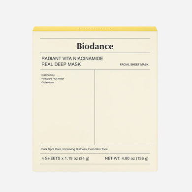 [1+1] Biodance Radiant Vita Niacinamide Real Deep Mask 4EA