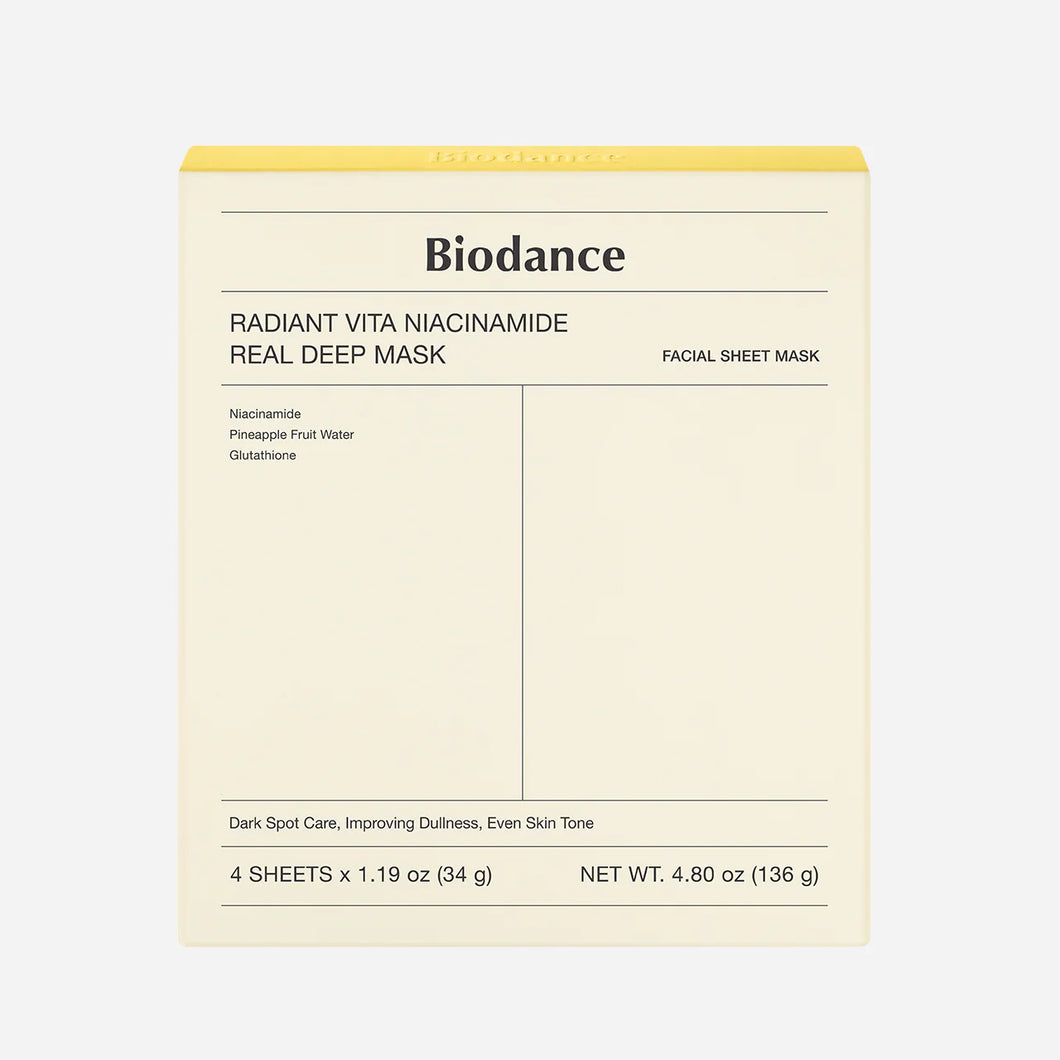 [1+1] Biodance Radiant Vita Niacinamide Real Deep Mask 4EA