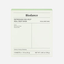 Load image into Gallery viewer, [1+1] Biodance Refreshing Sea Kelp Real Deep Mask 4EA