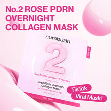 Load image into Gallery viewer, Numbuzin No.2 Rose PDRN Overnight Collagen Mask 4EA