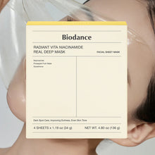 Load image into Gallery viewer, [1+1] Biodance Radiant Vita Niacinamide Real Deep Mask 4EA