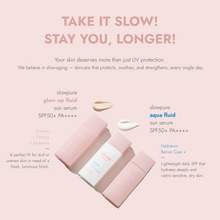 Load image into Gallery viewer, slowpure glow up fluid sun serum SPF50+ PA++++ 50ml