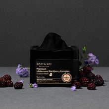 Load image into Gallery viewer, Mary&amp;May Premium Idebenon Blackberry Complex Ampoule Mask 20EA