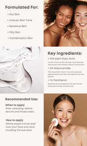Nineless B-Boost Kojjic Acid Glow Toner Pad 80EA