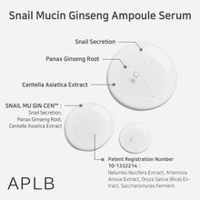 Load image into Gallery viewer, APLB Snail Mucin Ginseng Ampoule Serum 40ml