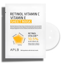 Load image into Gallery viewer, APLB Retinol Vitamin C Vitamin E Sheet Mask 10EA