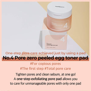 [1+1] Numbuzin No.4 Pore Zero Peeled Egg Toner Pad 190ml/70EA
