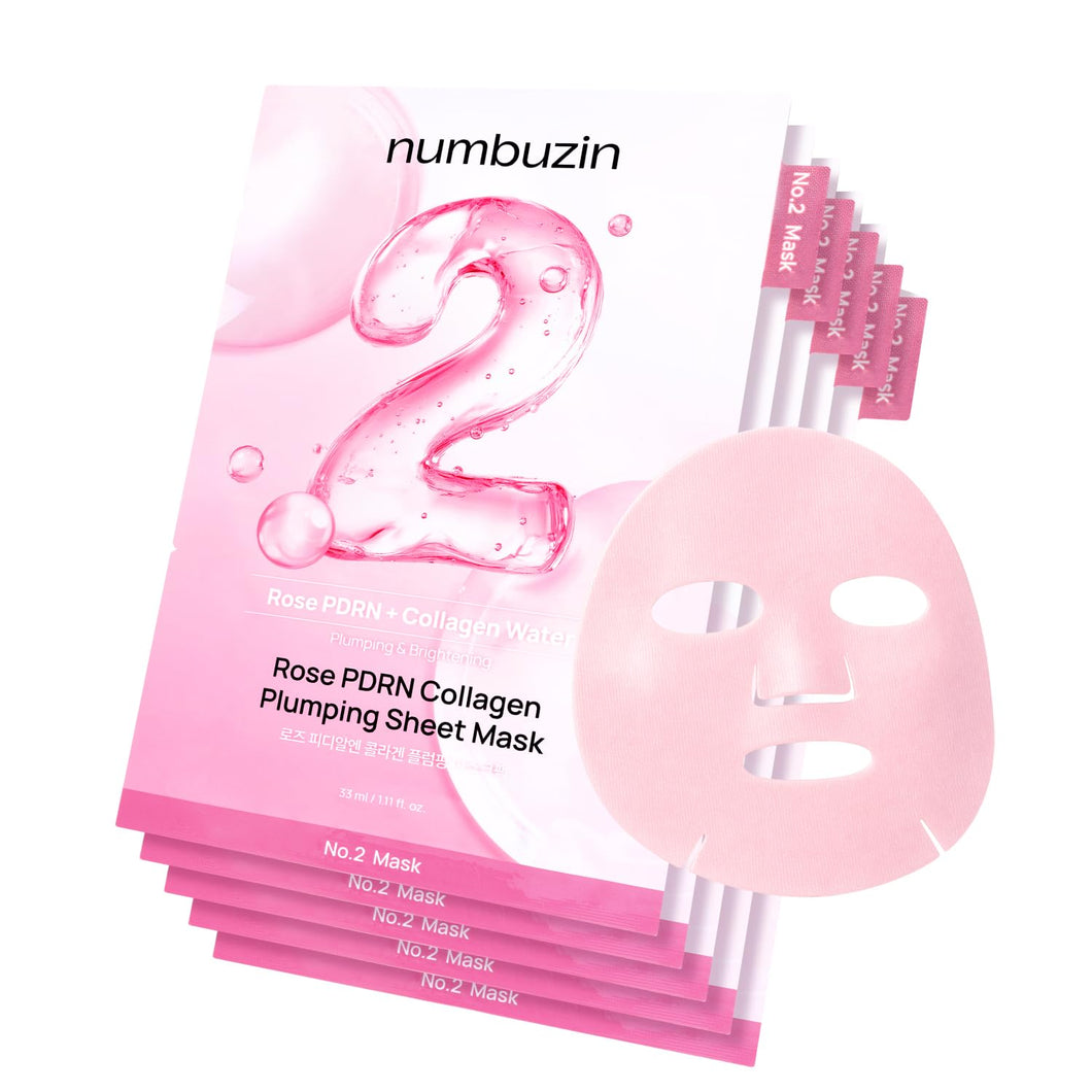 Numbuzin No.2 Rose PDRN Collagen Plumping Sheet Mask 5EA