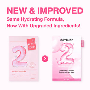 Numbuzin No.2 Rose PDRN Collagen Plumping Sheet Mask 5EA