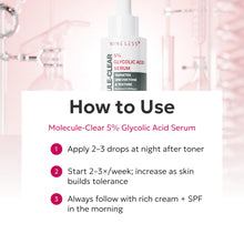 Load image into Gallery viewer, Nineless Molecule-Clear 5% Glycolic Acid Serum 30ml