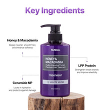 Load image into Gallery viewer, KUNDAL Honey &amp; Macadamia Treatment White Musk Edition 500ml