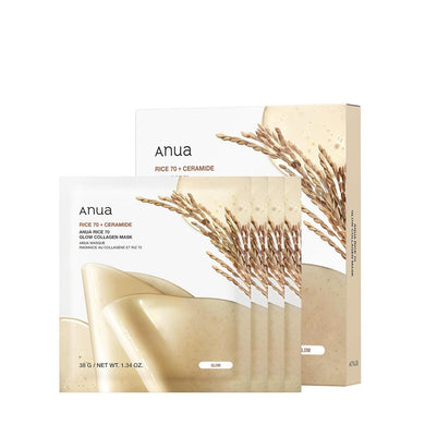 Anua Rice 70 Glow Collagen Mask 4EA