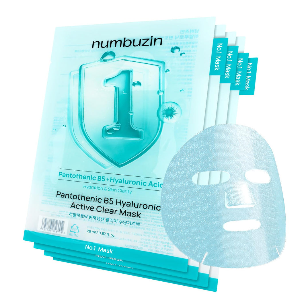 Numbuzin No.1 Pantothenic B5 Hyaluronic Active Clear Mask 4EA