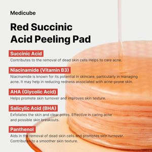 MEDICUBE Red Succinic Acid Peeling Pad 70EA