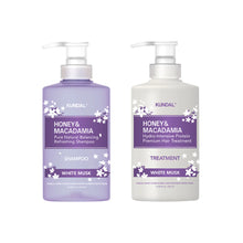 Load image into Gallery viewer, KUNDAL Honey &amp; Macadamia White Musk Edition [Shampoo 500ml +Treatment 500ml]