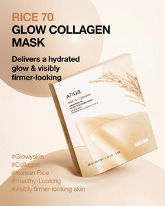 Anua Rice 70 Glow Collagen Mask 4EA