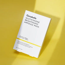 Load image into Gallery viewer, Genabelle Glutathione Brightening Ampoule Mask packaging on a yellow background