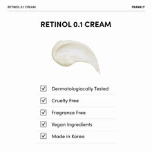 Load image into Gallery viewer, FRANKLY Retinol 0.1 Wrinkle Repair Cream 30ml Exp 2026 03 06