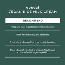 Load image into Gallery viewer, Goodal Vegan Rice Milk Moisturizing Cream 70ml